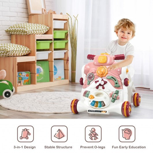 3-in-1 Baby Sit-to-Stand Walker with Music and Lights - Minihomy