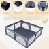 Large Infant Baby Playpen Safety Play Center Yard with 50 Ocean Balls-Dark Gray - Color: Dark Gray - Minihomy