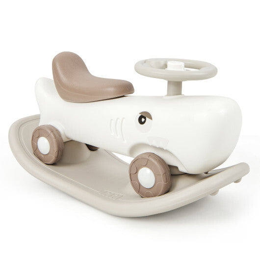 Convertible Rocking Horse and Sliding Car with Detachable Balance Board-White - Color: White - Minihomy