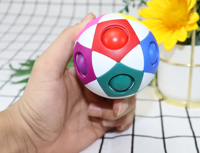 Decompression Soccer Rainbow Ball Magic Cube 12-hole Intellectual Toys - Minihomy