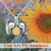 Sterling Silver Sunflower Locket Love Heart Necklace You Are My Sunshine Engraved Pendant Necklaces