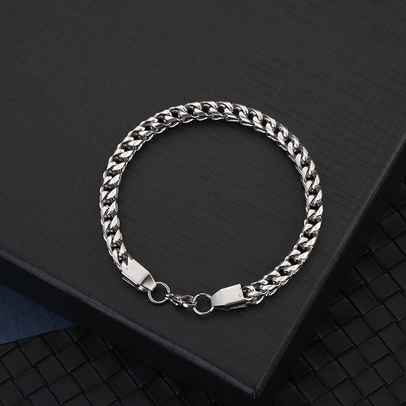 Double Row Stainless Steel Hip Hop Style Titanium Steel Bracelet - Minihomy