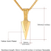 Men stainless steel spear necklace with chain - Minihomy