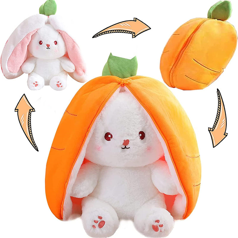 Fruit Transfigured Bunny Plush Toy Cute Carrot Strawberry Turn Into Rabbit Plush Toy