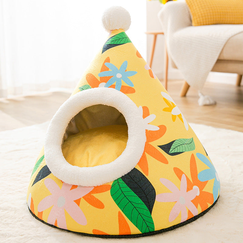 Triangle Yurt House Cat Litter For Cats Enclosed Pet Litter