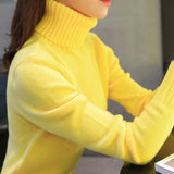 Women's Turtleneck Pullover Warm Pure Color Sweater