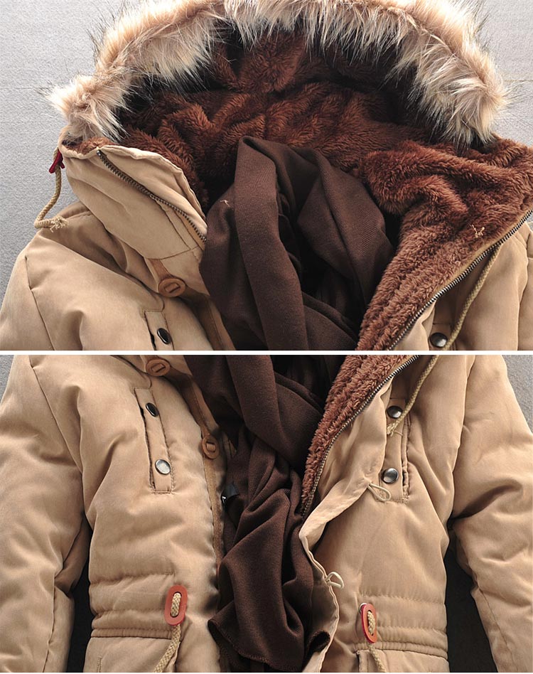 Men Winter Coat Lamb Wool Liner Thick Padded Jacket - Minihomy