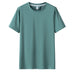 Men Short Sleeved Round Neck Solid Color Clothes - Minihomy