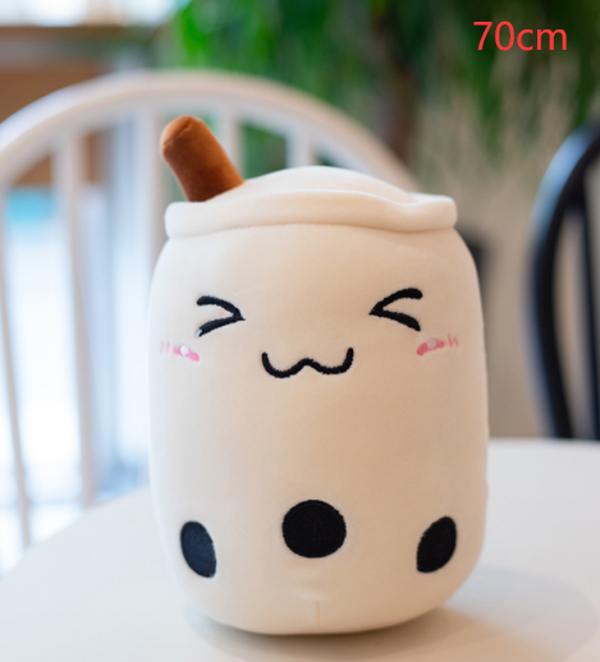 Cute Fruit Drink Plush Stuffed Soft Strawberry Milk Boba Tea Plush - Minihomy