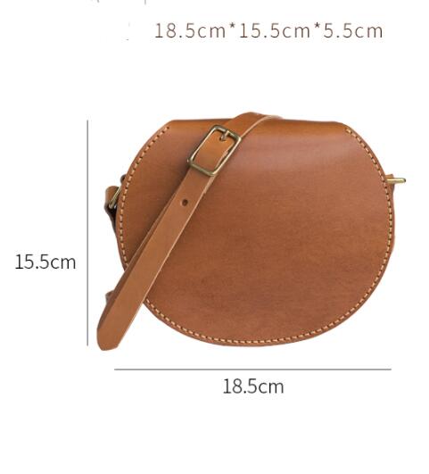 Vegetable Tanned Natural Cowhide Material DIY Retro Shoulder Bag