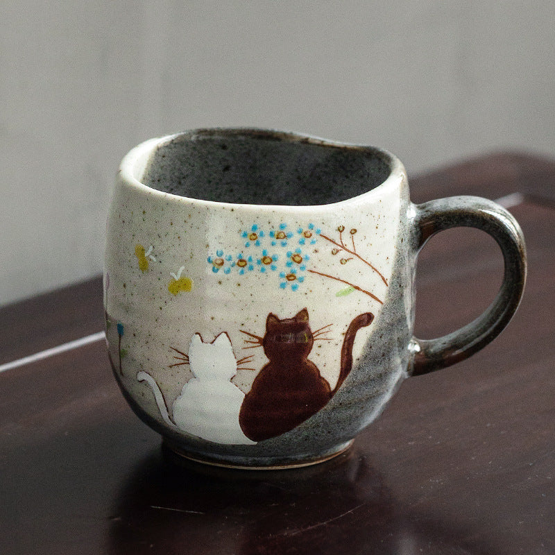 Household Milk Cup Hand-painted Mug Cat Coffee Cup Tea Cup - Minihomy