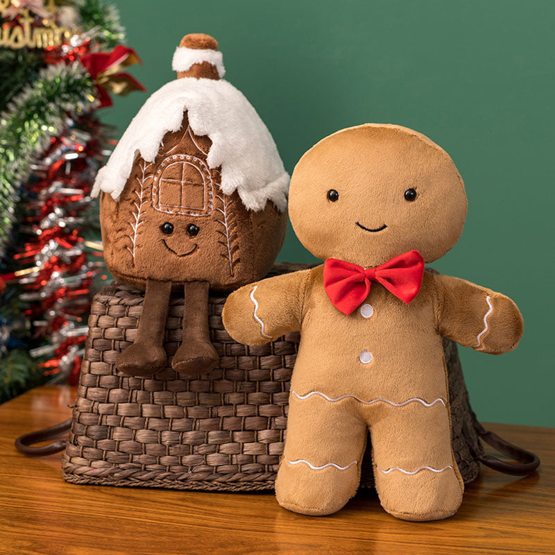 Christmas Gingerbread Man Igloo And Christmas Tree Plush Toy - Minihomy