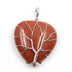 Peach Heart-shaped Lovers Pendant Natural Crystal Tree Of Life Necklace - Minihomy