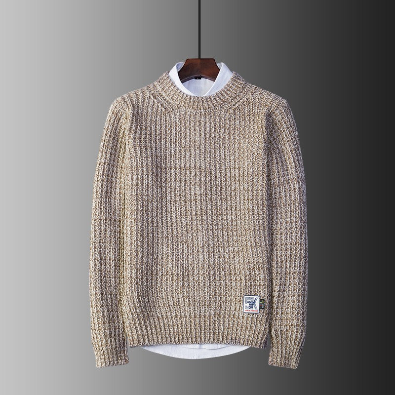 Men's Crew Neck Sweater Pullover Sweater Youth Loose - Minihomy