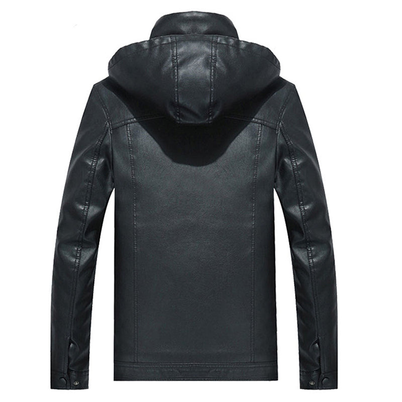 Winter Men Leather Jacket Warm Thick PU Coat Male Thermal Fleece Jackets