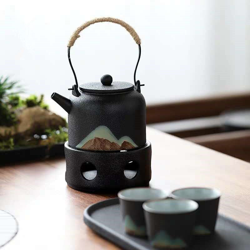 Japanese Style Warm Tea Stove Pot Ceramic Tea Set - Minihomy