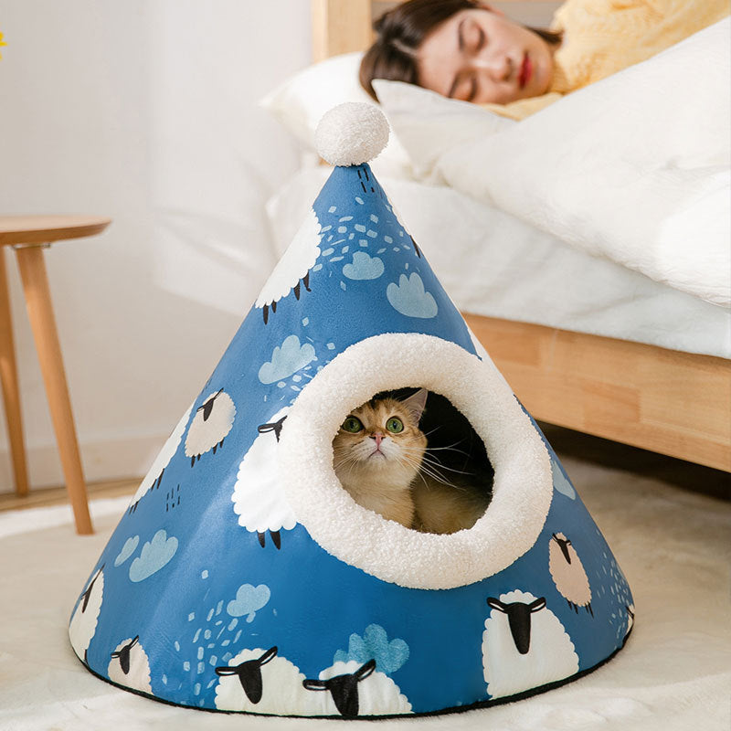 Triangle Yurt House Cat Litter For Cats Enclosed Pet Litter