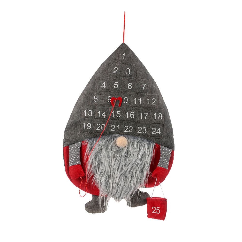 Christmas Advent Calendar Santa Claus Faceless Doll Hanging Christmas Decor Door Wall Window Party Supply - Minihomy