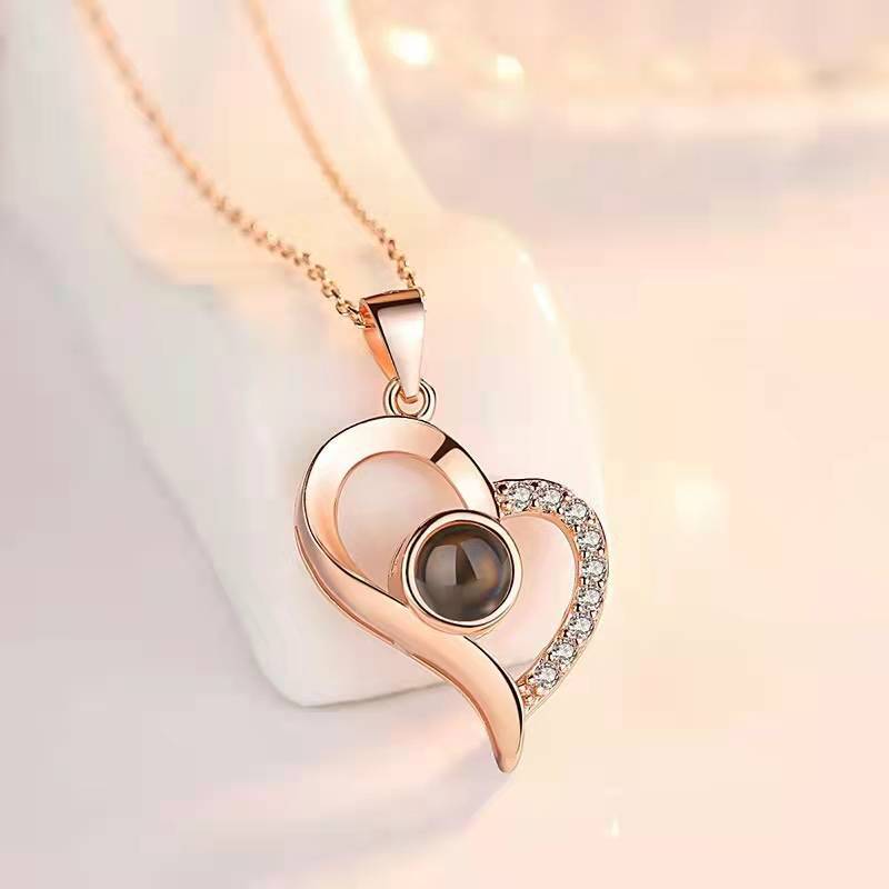 Valentine's Day Gifts Metal Rose Jewelry Gift Box Necklace For Wedding