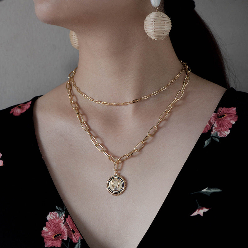 Queen Gold Coin Pendant Fashion Clavicle Chain - Minihomy