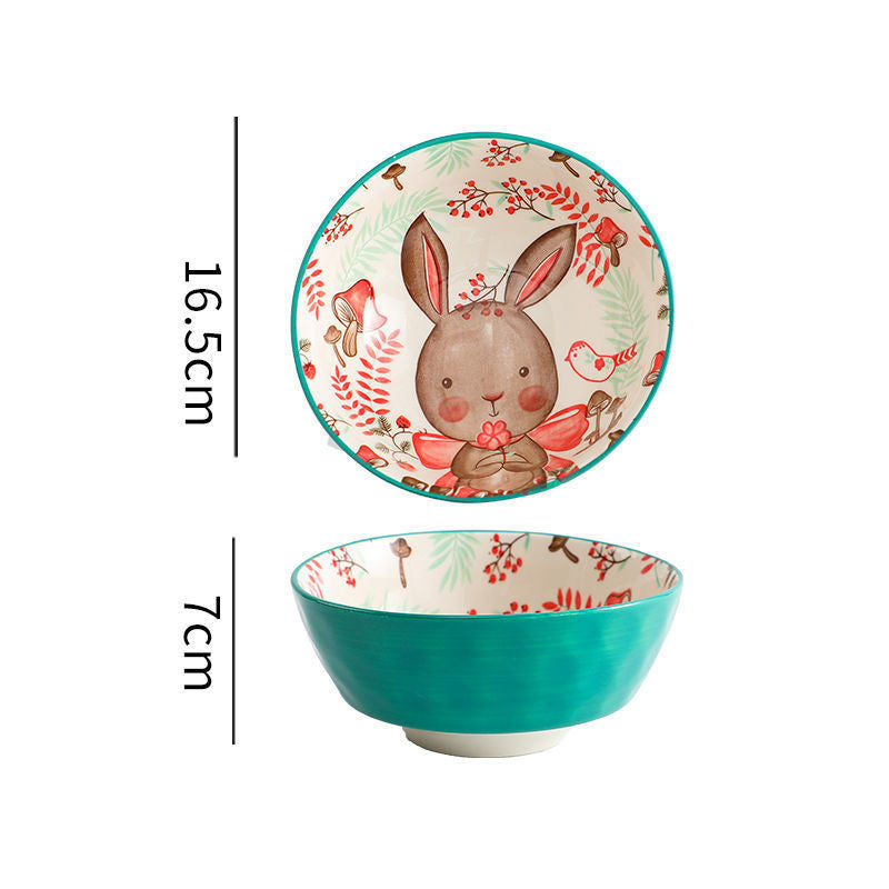 Animal Pattern Soup Bowl Cartoon Tableware