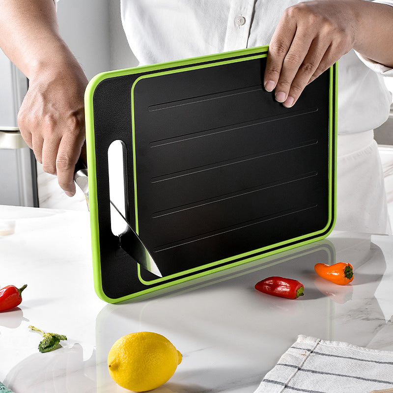 Double-side Cutting Board With Defrosting Function Chopping Board With Knife Sharpener - Minihomy