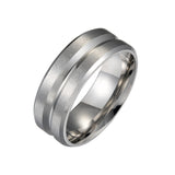 Men's Stainless Steel Fluted Frosted Ring - Minihomy