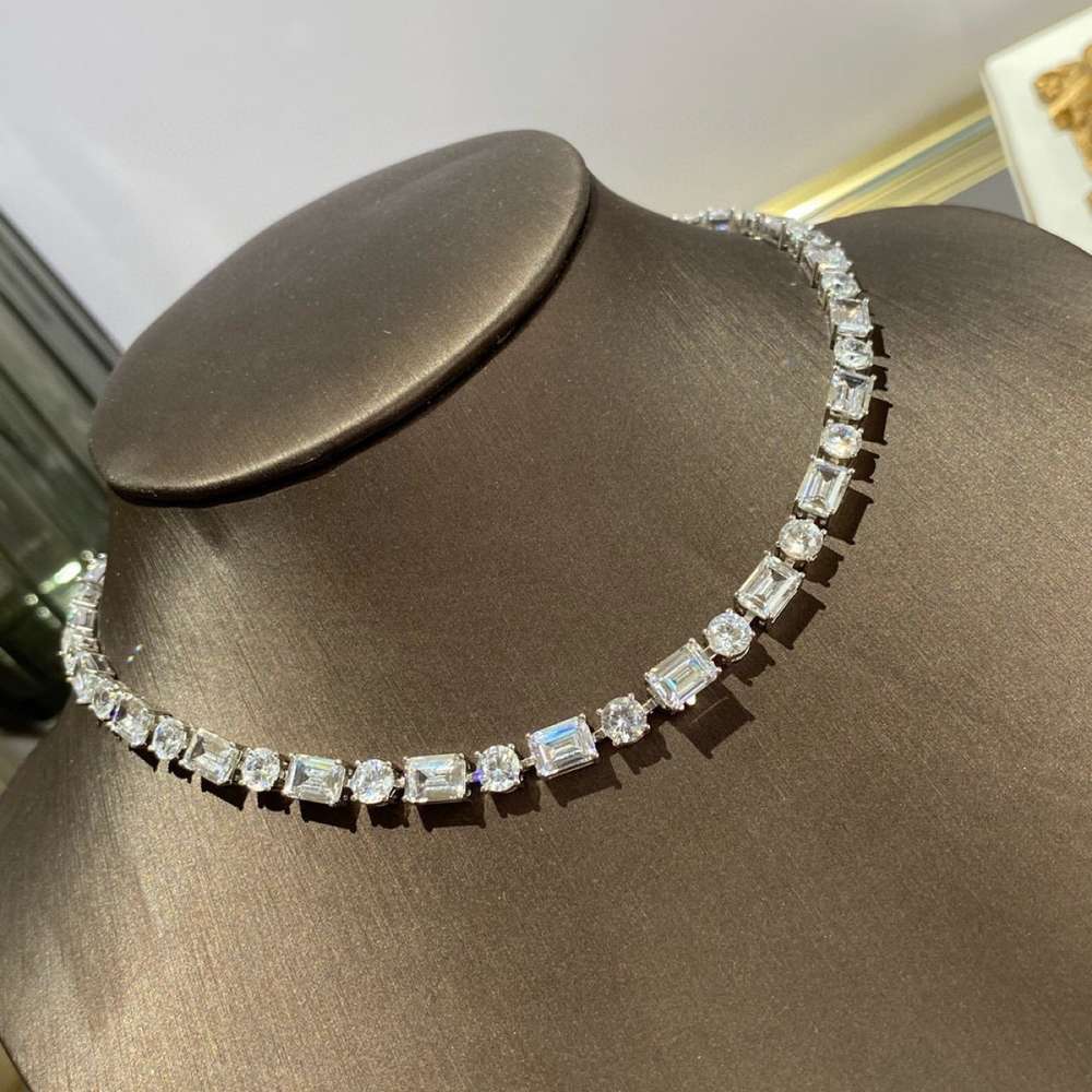 Moissanite Single Row Full Of Diamond Collarbone Chain Women - Minihomy