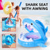 Inflatable Swimming Ring For Kids With Awning Shark Seat Ring Baby Float For Swimming Pool Toys Seat Removable Water Ring - Minihomy