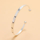 Alloy Opening Love Bracelet Women - Minihomy