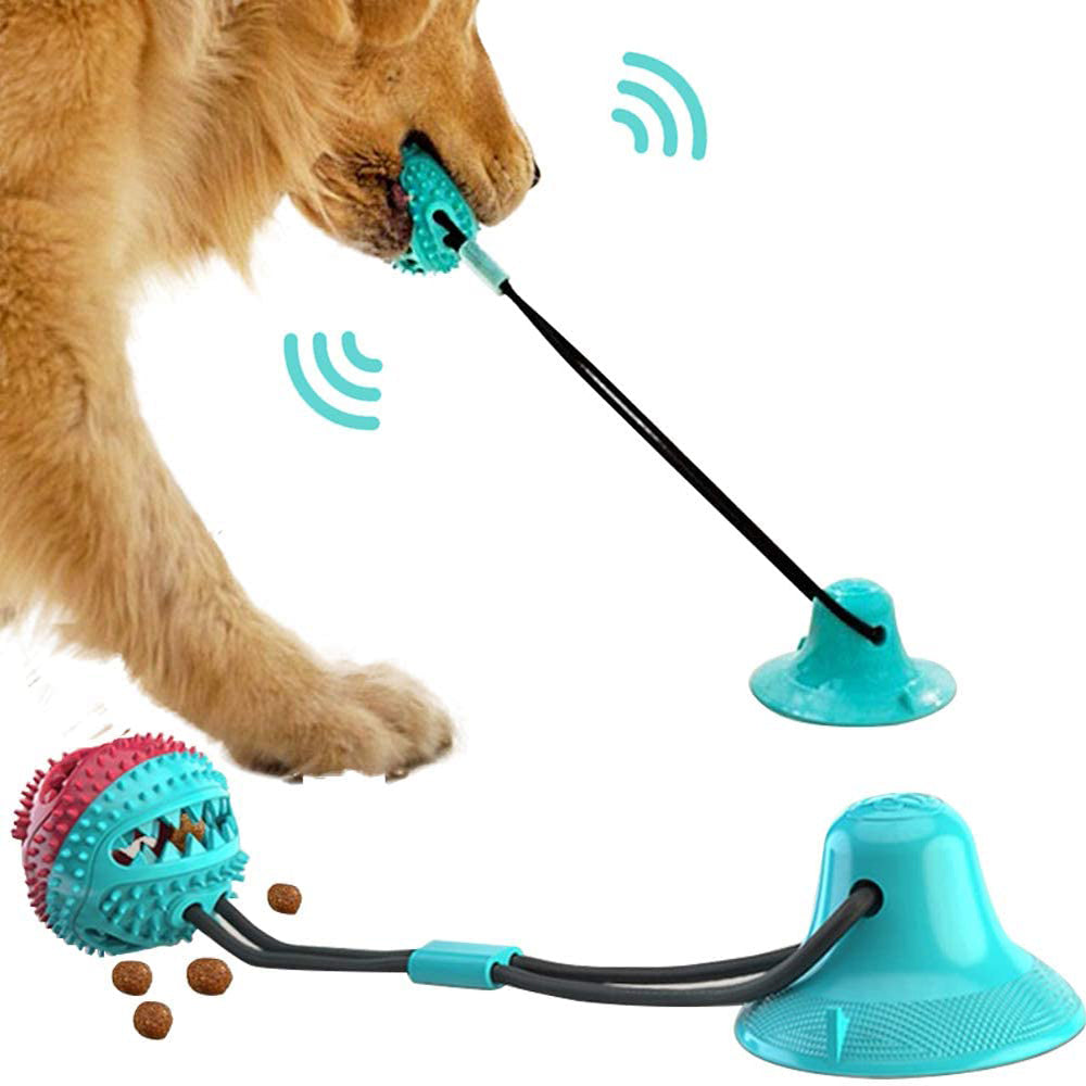 Dog Toys Silicon Suction Cup Tug Interactive Dog Ball Toy For Pet Chew Bite Tooth Cleaning Toothbrush Feeding Pet Supplies - Minihomy