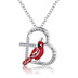 Creative Cardinal Heart Pendant Necklace - Minihomy