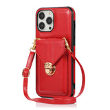 Creative Card Leather Diagonal Lanyard Mobile Phone Case