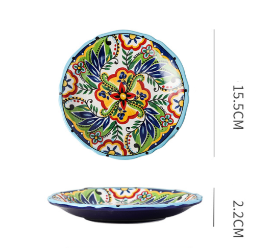 Underglaze Ceramic Tableware Bohemian Household Dishes