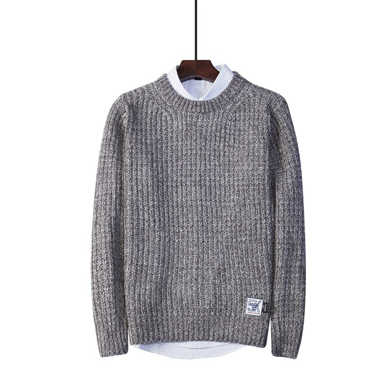 Men's Crew Neck Sweater Pullover Sweater Youth Loose - Minihomy