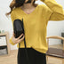 Loose Slimming V-neck Solid Color Long-sleeved Sweater - Minihomy