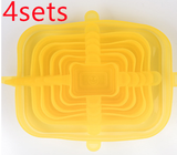 The 6-piece set of multi-functional silicone lid can be stretched to seal the fruit and vegetable lid