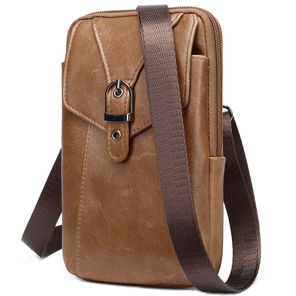 Men's Leather Casual One-shoulder Messenger Bag - Minihomy