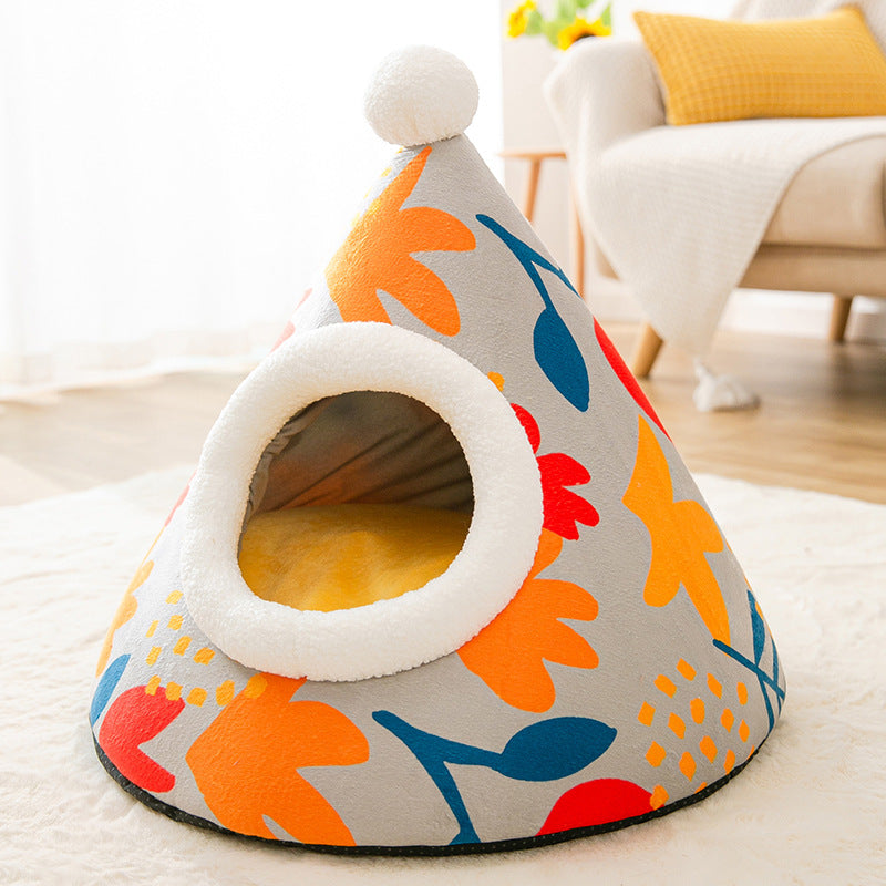 Triangle Yurt House Cat Litter For Cats Enclosed Pet Litter