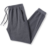 Sports Solid Color Cotton Sweatpants With Drawstring Long Pants