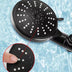 Five-speed Adjustment One-button Water-stop All-black Shower Head - Minihomy