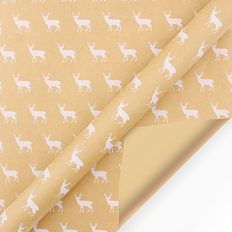 Kraft Paper Retro Christmas Tree Snowflake Gift Wrapping Paper