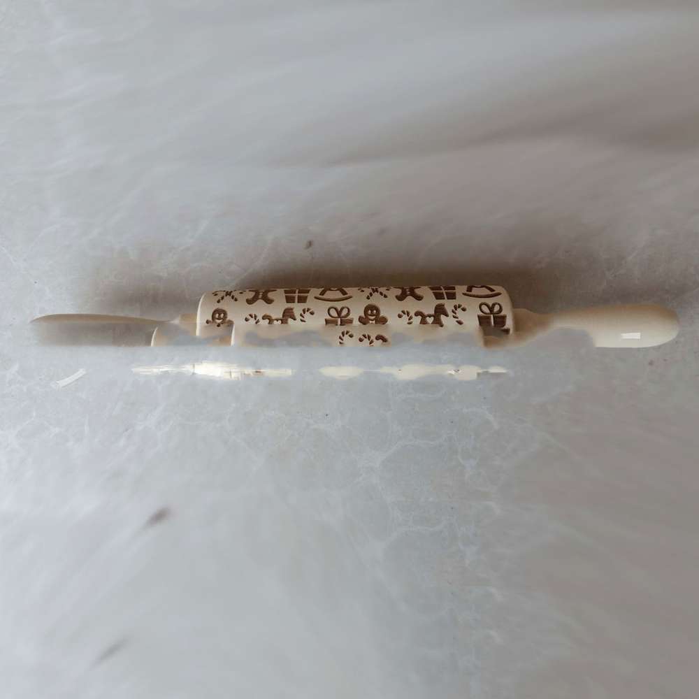 Christmas Gift Sleigh Pattern Embossed Rolling Pin - Minihomy