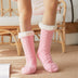 Casual Plus Velvet Mid-tube Ladies Snow Slippers Carpet Socks - Minihomy