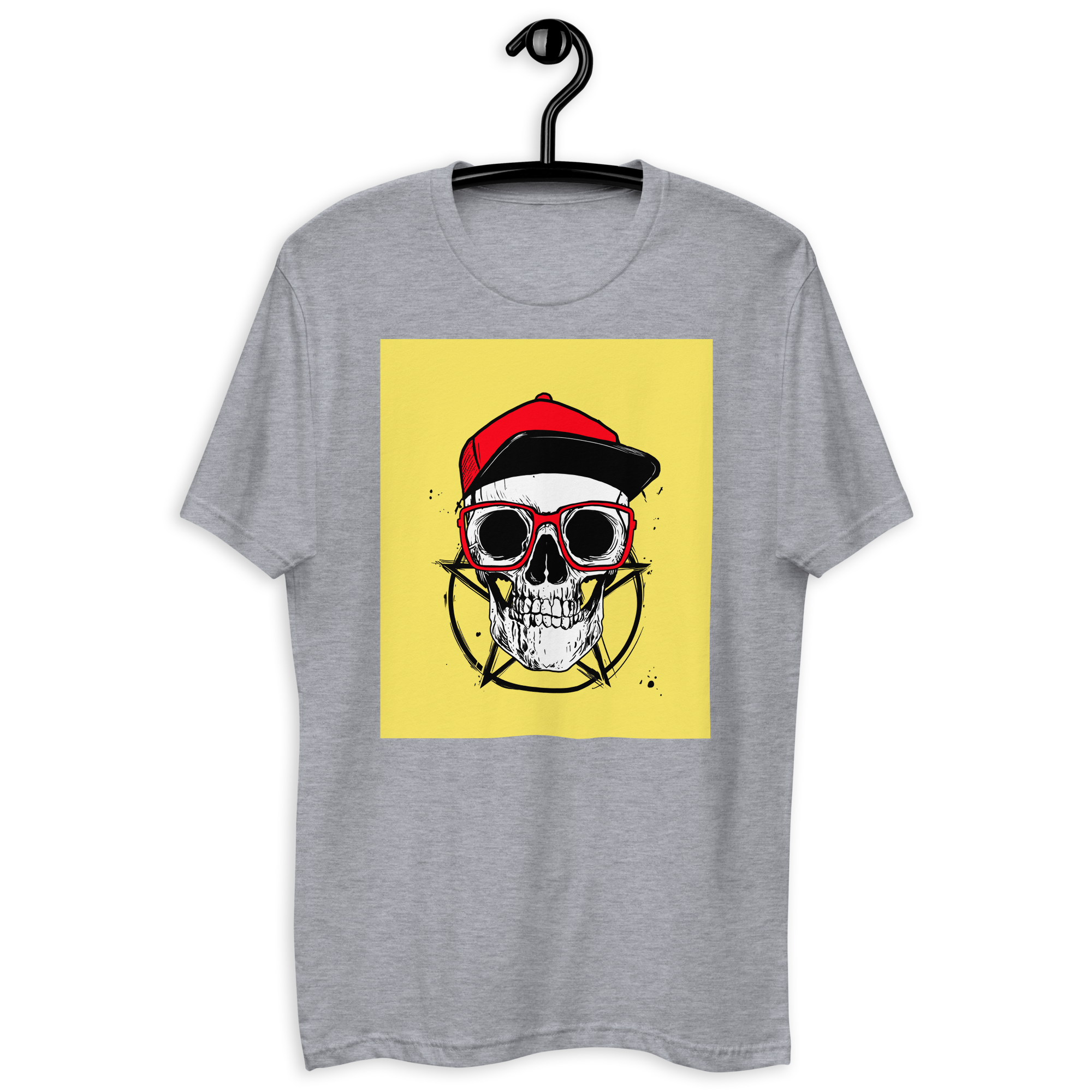 Skull With Hat Short Sleeve T-shirt New Fashion