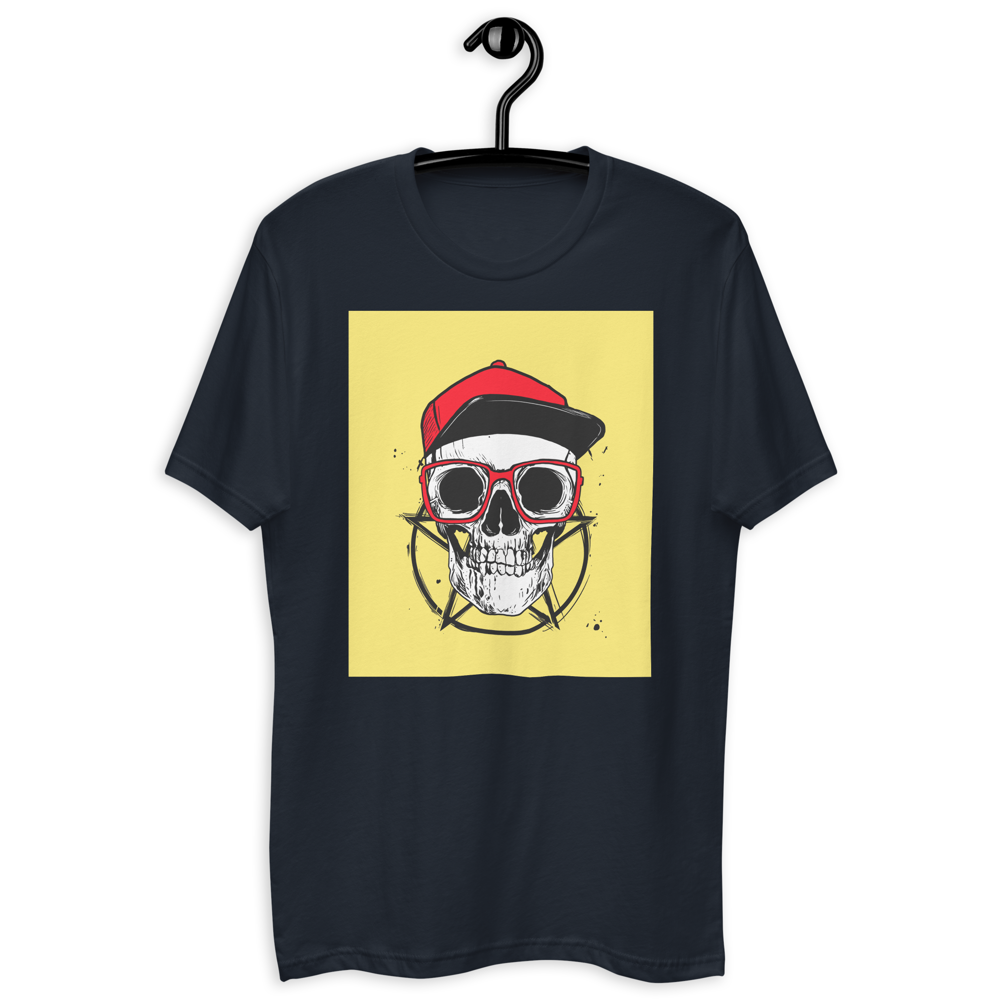 Skull With Hat Short Sleeve T-shirt New Fashion