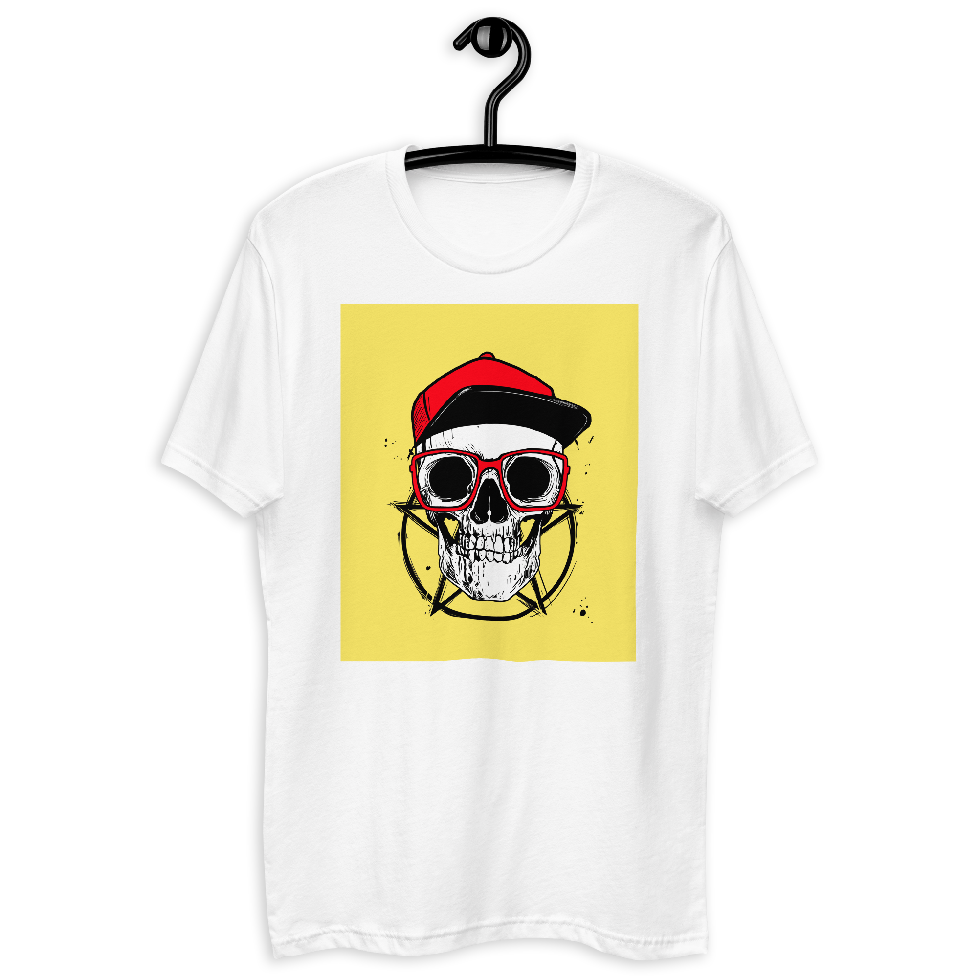 Skull With Hat Short Sleeve T-shirt New Fashion