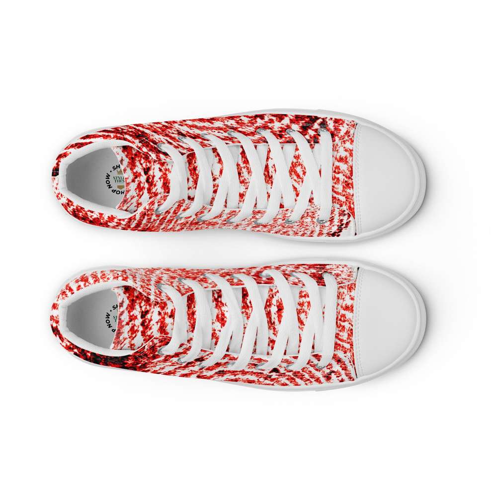 Blood Drop Pattern Mens High Top Canvas Shoes - Minihomy