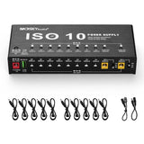 ISO-10 Portable Guitar Effect Power Supply Station 10 Isolated DC Outputs &amp; One 5V USB Output for 9V 12V 18V Guitar Effects