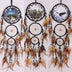 Handmade Feather Dream Catcher Brown Wolf Pattern Wind Chimes For Wall Hanging Ornments Car Home Decoration - Minihomy